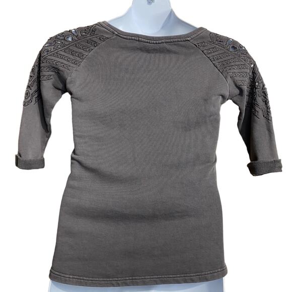 Maison Scotch Nomade from Scotch & Soda gray embroidered eyelet top XS - Picture 5 of 9